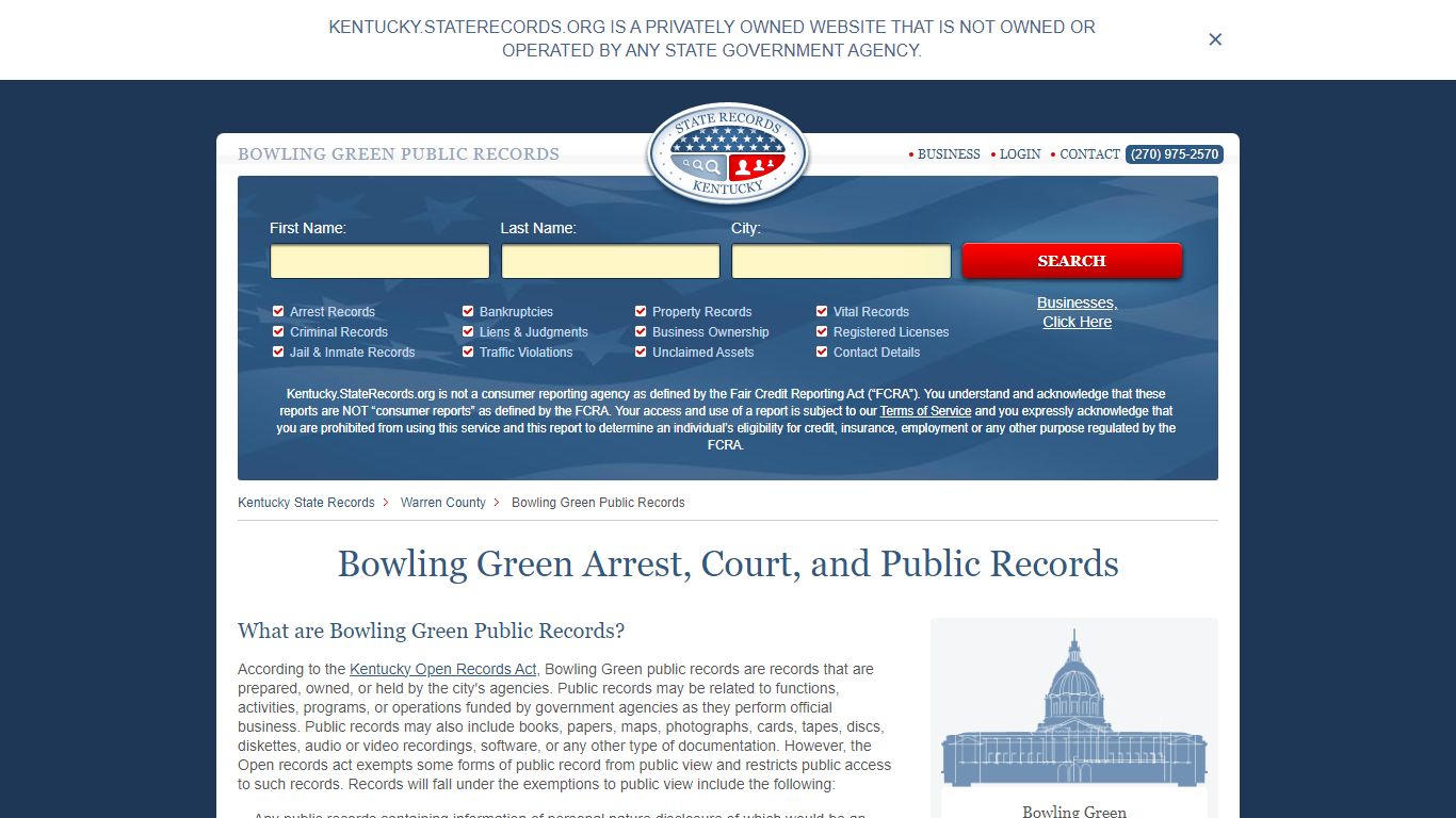 Bowling Green Arrest and Public Records | Kentucky.StateRecords.org